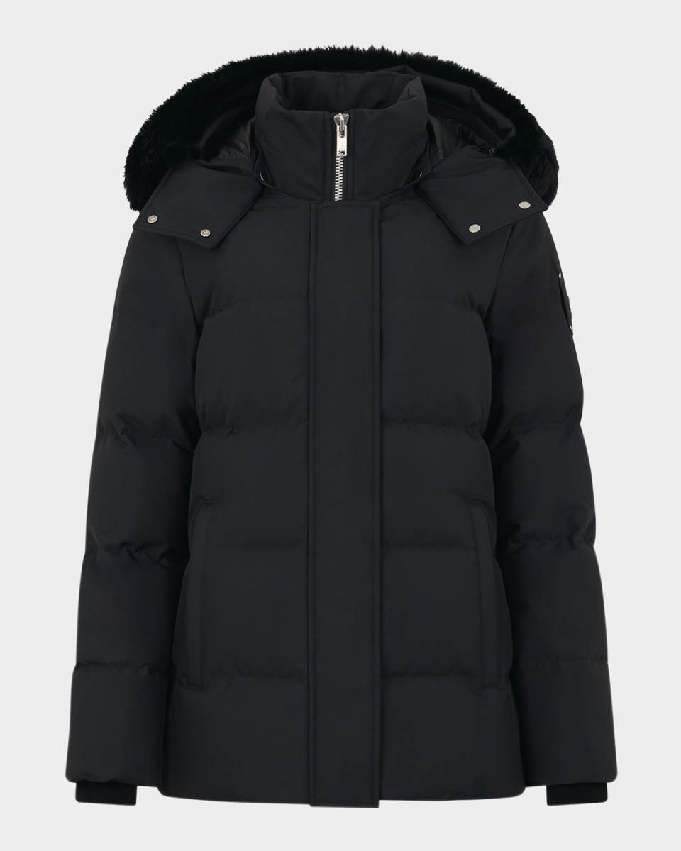 Cloud 3Q Down Puffer Jacket with Detachable Hood & Shearling Tr